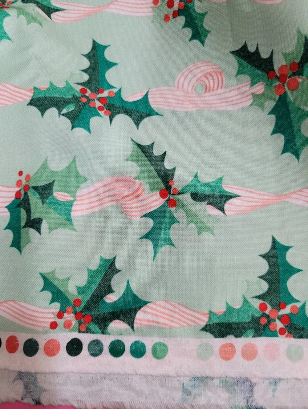 Tiny Christmas Lizzy House Moda Fabrics Cotton Holy Ribbon Sewing Fabric (1012)